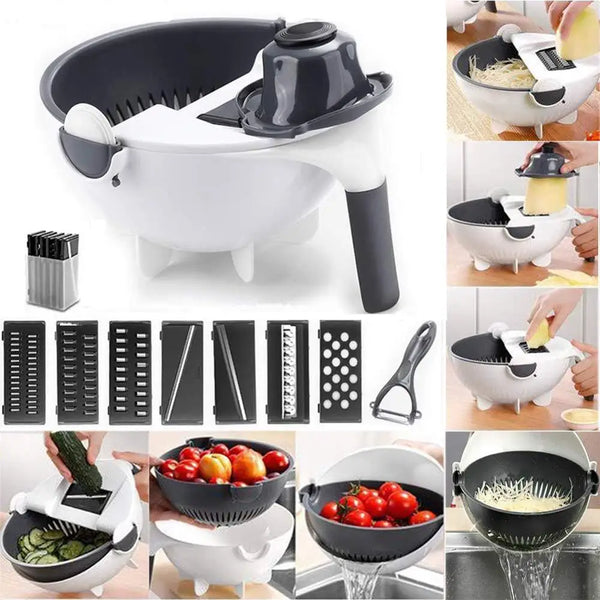 Mandoline passoire 9 en 1 multifonction.