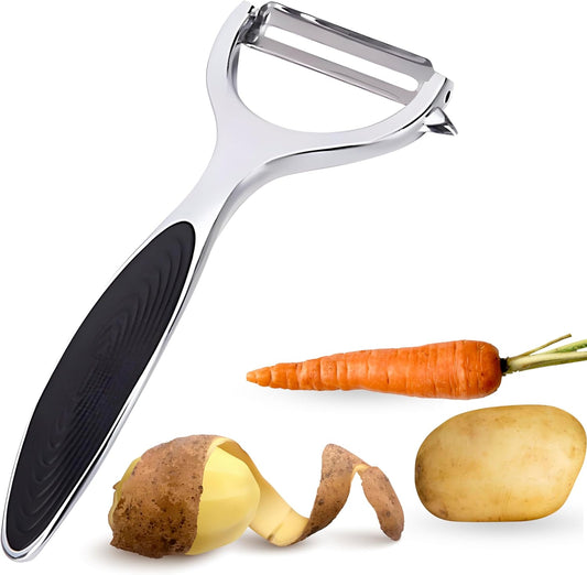 Éplucheur en Y avec pomme et carotte